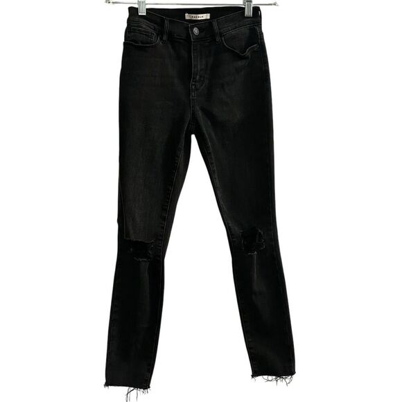 PacSun Women's High Rise Jegging Jeans Black Distressed Size 24 - Picture 1 of 15